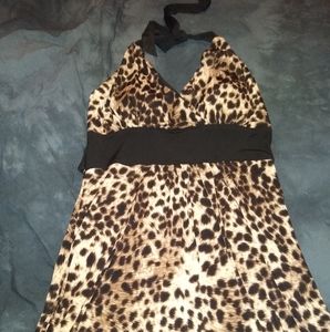 Leopard long  tank top dress.